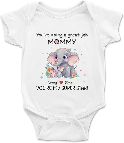 Miniatura 13 de Gossby Mameluco personalizado para bebé – Body personalizado para bebé niño, niña con diseño, nombre – Regalo para recién nacido, nueva mamá – 0-24