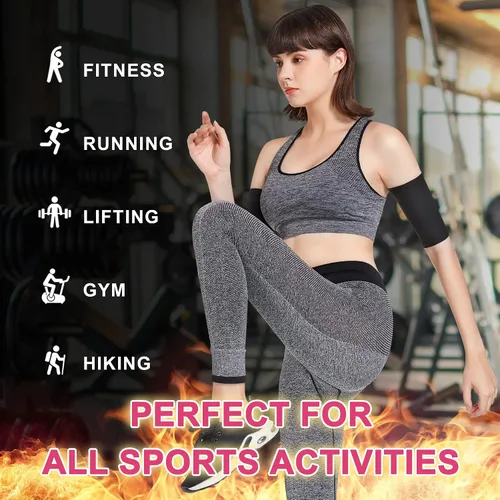 Miniatura 5 de Recortadores de brazos para mujer, bandas de compresión para sauna, sudar, moldeador, mangas de tóner para entrenamiento deportivo