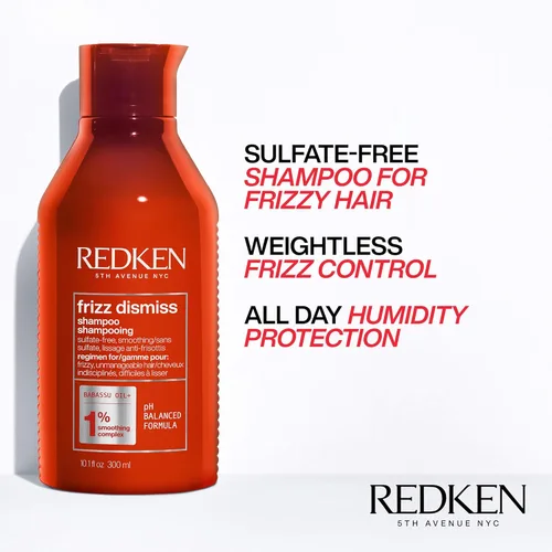Miniatura 2 de Redken Frizz Dismiss Champú, acondicionador y tratamiento Rebel Tame Set para cabello encrespado - Suaviza el cabello y maneja el encrespamiento