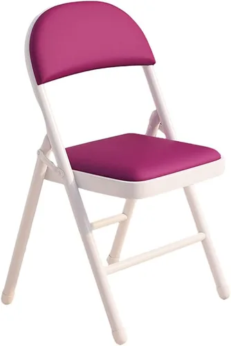 Miniatura 10 de Folding Chairs Silla de escritorio acolchada de poliuretano para muebles, silla de camping, silla de descanso plegable con marco de metal