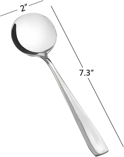 Miniatura 2 de Cucharas de sopa de 16 piezas, cucharas redondas de acero inoxidable para caldo