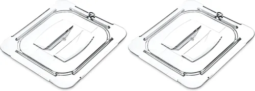 Carlisle FoodService Products 10310U07 StorPlus - Tapa para bandeja de alimentos con mango universal de policarbonato de sexto tamaño, transparente