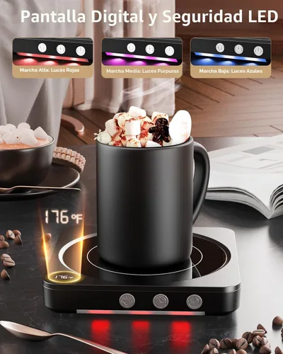 Miniatura 2 de Calentador de tazas – Calentador de taza de café de 36 W para escritorio con pantalla de temperatura, apagado automático de 2 a 12 horas, calentador