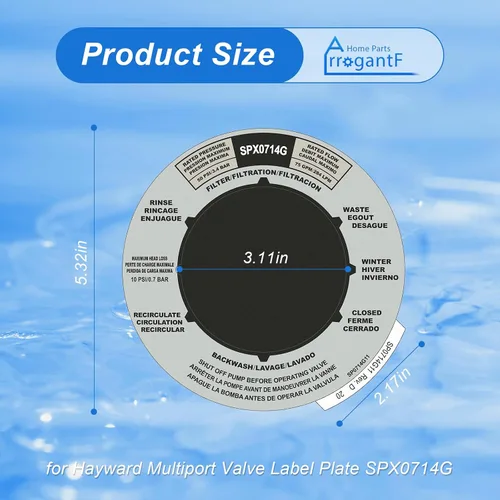 Miniatura 2 de SPX0714G Etiqueta adhesiva para etiqueta de posición de válvula multipuerto Hayward, repuesto para Hayward Multi-Port 1.5" Vari-Flo Valve o Key
