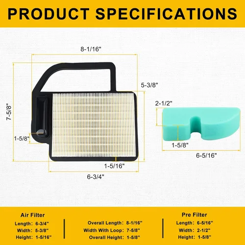 Miniatura 3 de Panari Paquete de 2 filtros de aire 20 083 06 20 083 02 para Kohler SV470-SV620 Courage Engine Cub Cadet LT1045 LT1042 LTX1045 LTX1040 LTX1042 RZT42