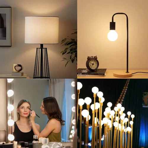 Miniatura 7 de Paquete de 2 bombillas LED globo G30 (G95), bombillas LED Edison regulables de 5.5W equivalentes a 50 vatios, blanco cálido 2700K, 500LM, base E26