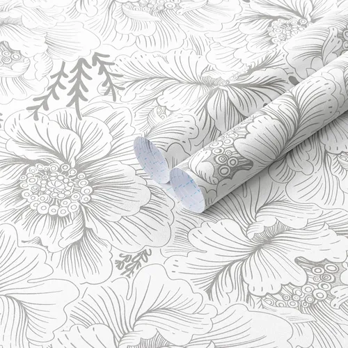 Miniatura 10 de Guvana Papel tapiz de rayas de espiga de 16.14 x 197 pulgadas, papel de contacto moderno gris y blanco, papel de pared autoadhesivo, impermeable