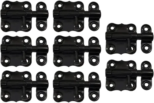 Miniatura 6 de QCAA Deco Perno de barril deslizante de acero duradero, 2 pulgadas, revestimiento negro, paquete de 4, fabricado en Taiwán Recubierto negro (2")