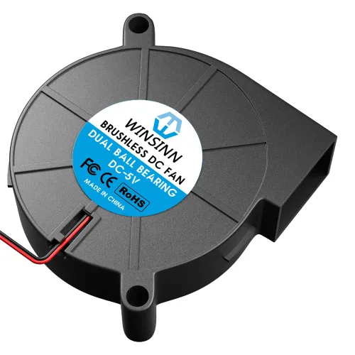 Miniatura 4 de WINSINN Ventilador de ventilador USB de 1.969 in 5015 de 5 V, 1.969 in, micro mini USB de 5 voltios, ventilador de turbina turbina de doble