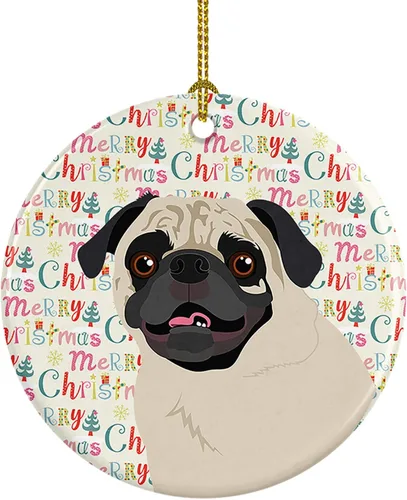 Miniatura 10 de Caroline's Treasures Bulldog Francés Azul de Navidad Adorno de Cerámica Decoraciones Colgantes para Árbol de Navidad para Hogar Navidad, Festividad