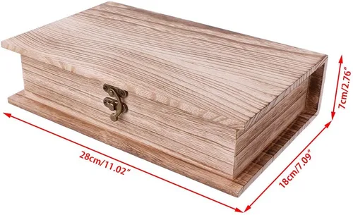 Miniatura 9 de Caja de madera con cierre con bisagras, caja de almacenamiento de joyas, organizador de artículos diversos