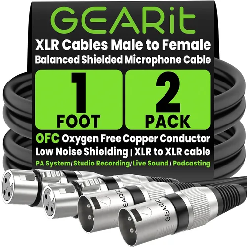 Miniatura 16 de GEARit XLR - Cable de micrófono macho a hembra (10 pies, paquete de 6) mezclador blindado equilibrado de 3 pines, estudio de grabación, podcast