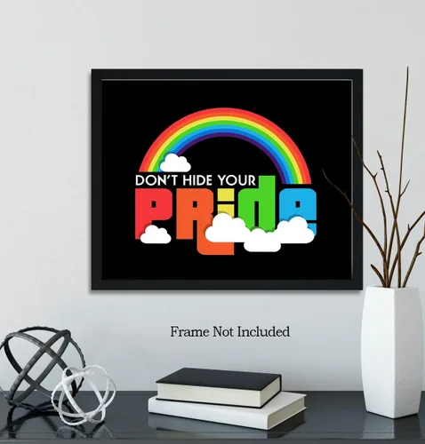Miniatura 6 de Don't Hide Your Pride - Arte de pared de accesorios LGBTQ - Derechos LGBTQ - Decoración de orgullo gay - Regalos de orgullo LGBTQ - Señales