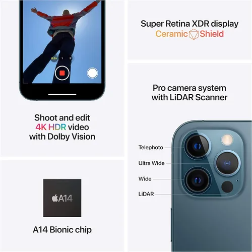 Miniatura 4 de Apple iPhone 12 Pro Max (128GB, oro) [bloqueado] + suscripción a empresa de telefonía