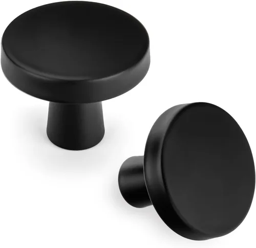 Miniatura 12 de Goldenwarm LS5310BK - Perillas de gabinete de cocina, estilo decorativo y moderno de color negro liso, para cajones y clósets, de 1.27 pulgadas