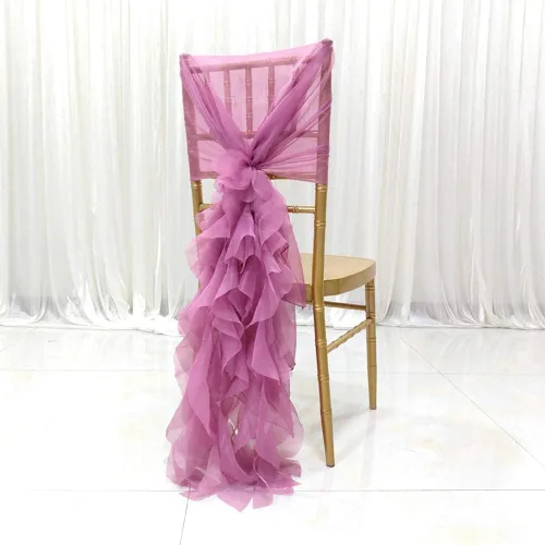 Miniatura 2 de Funda para silla de hilo de leche, fundas para respaldo de silla de tul para despedida de soltera, boda, decoración de baby shower, fundas largas