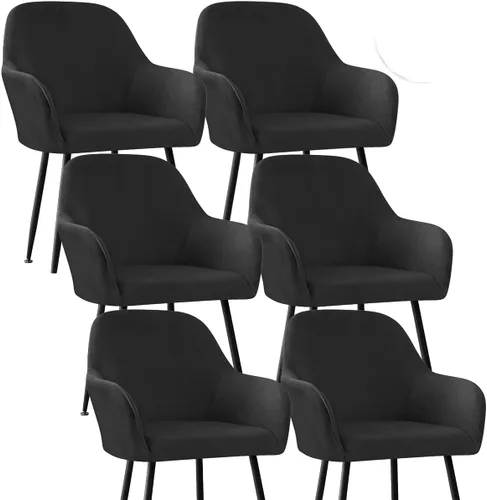 Miniatura 59 de Fundas protectoras de terciopelo elástico para sillas de comedor con brazos y respaldo curvado pequeño, juego de 6/4/2 para cocina, oficina, hogar