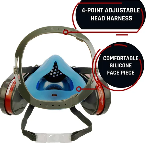 Miniatura 4 de Parcil Distribution Full Face Respirator Mask with Filters – Durable Full Face Respirator Mask, Bayonet Filter Compatible Carbón