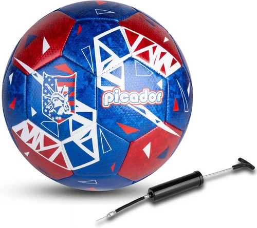 Miniatura 11 de PP PICADOR Balones de fútbol tamaño 4, pelota de fútbol de cuero láser para entrenamiento deportivo y juego de partidos, juego de bolas de fútbol
