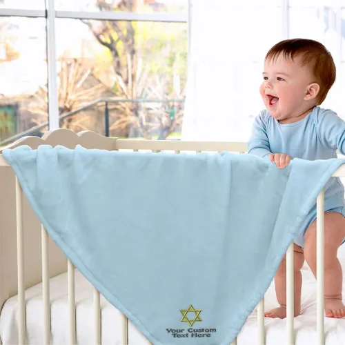 Miniatura 5 de Fastasticdeals Ropa de cama de bebé para niños y niñas, diseño de estrella de David Jewish B poliéster Texto y nombre personalizados rosa aquí