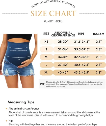 Miniatura 3 de HOFISH Pantalones cortos elásticos de maternidad para mujer, sobre el vientre, cómodos, pantalones cortos de mezclilla, pantalones cortos casuales