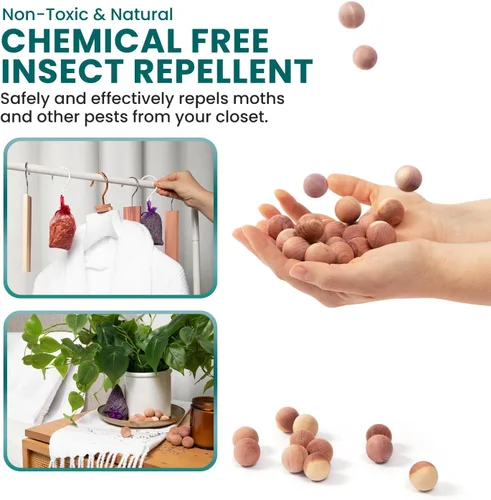 Miniatura 6 de Bloques de cedro para almacenamiento de ropa, armarios y cajones - Alternativa natural a las bolas de naftalina para guardar la ropa - Repelente