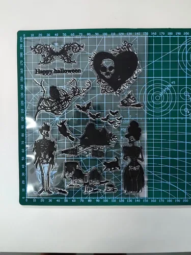 Miniatura 2 de NZJ Sello transparente de silicona transparente con texto en inglés «Happy Halloween», para álbumes de recortes, diario, tarjetas, 4.3 x 6.3 pulgadas