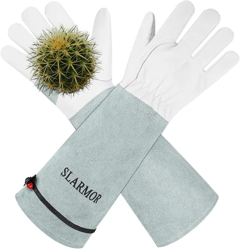 Miniatura 17 de Guantes largos de jardinería para mujeres/hombres, guantes de poda de rosas a prueba de espinas, guantelete resistente, el mejor regalo de jardín