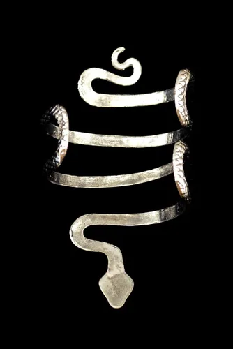 Miniatura 4 de idealway Pulsera abierta vintage punk de plata con serpiente