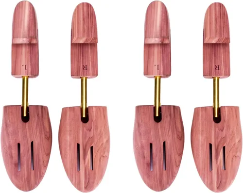 Paquete de 2 árboles de zapatos para hombre, estirador de zapatos de madera para hombre, árboles de zapatos de cedro, árboles de zapatos ajustables