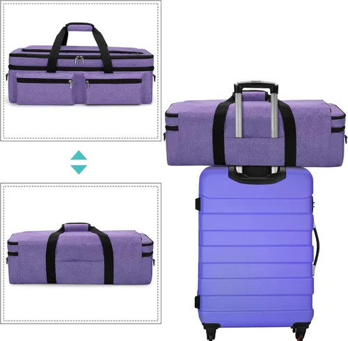 Miniatura 5 de LUXJA Bolsa de doble capa con bolsillo para alfombrilla de corte para Cricut Explore Air (Air2) y Maker, bolsa de transporte compatible con máquina