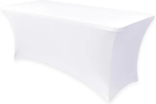 Miniatura 26 de Obstal Funda de mesa de elastano elástica de 4 pies para mesas plegables estándar, paquete de 2 manteles rectangulares universales ajustables