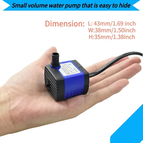 Miniatura 2 de Conquerall CHA-220 240L/H 60GPH AC 110V Bomba sumergible 3W Mini bomba de agua ultra silenciosa de 1.64 pies de altura para tanques de peces