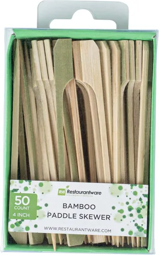 Miniatura 6 de Restaurantware Púas de madera de 3.5 pulgadas, 500 mini tenedores de cóctel de madera, dos púas de bambú resistentes para fiestas o catering