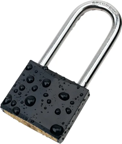 Miniatura 4 de Paquete de 12 cerraduras con llave igual, candado de latón cubierto negro con grillete largo de acero inoxidable, cuerpo de bloqueo de 1-9/16