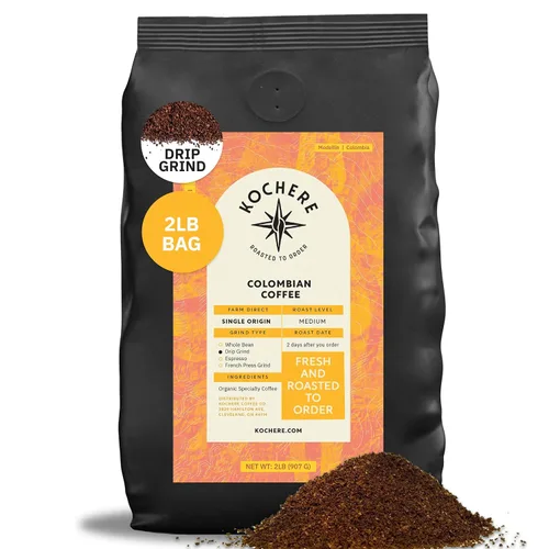 Miniatura 15 de Café molido colombiano Medellín, granos de café tostado medio de origen único, recién tostado a pedido, café molido orgánico, grado especial
