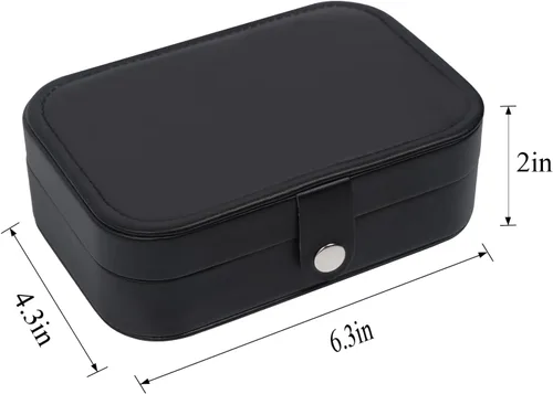 Miniatura 3 de Joyero de viaje, estuche de joyería de viaje mejorado, joyeros portátiles para mujeres, caja de joyería de piel sintética, organizador de joyas