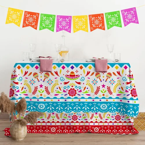 Miniatura 5 de Gatherfun Suministros para Fiestas y Decoraciones del Cinco de Mayo - Ultimate Paquete de 2 Suministros para Fiestas Mexicanas con Vibrante Mantel