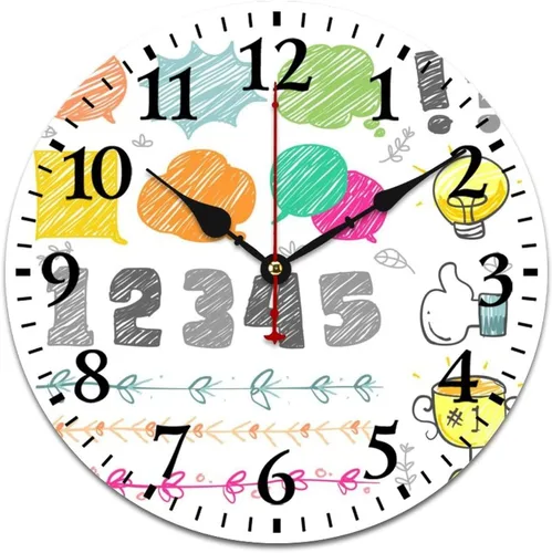 Miniatura 11 de Reloj de pared de madera con fruta de verano con sandía dulce, reloj de escritorio de regalo para niños y niñas, cuarzo de calidad, sin tictac