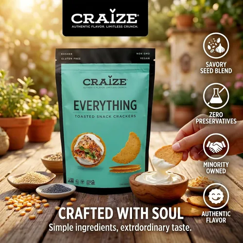 Miniatura 5 de Craize Everything Crisps - Galletas de maíz tostadas sin gluten, veganas, kosher, paquete de 3, 4 onzas cada una