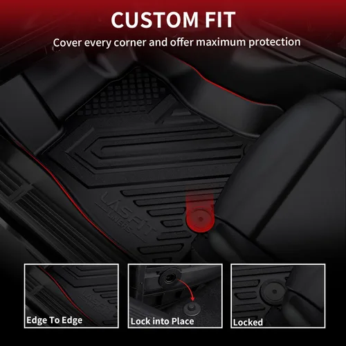 Miniatura 4 de LASFIT - Alfombrillas para Ram 1500 2019-2024 Cabina Tripulación con Cubo de Almacenamiento Bajo el Asiento Trasero