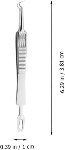 Miniatura 4 de Precisión de precisión de precisión 3 unids espinilla curvada punta de acero Comedone Splinter Extractor herramienta herramienta herramienta