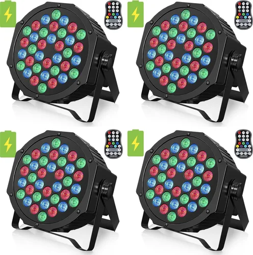 Miniatura 12 de HOLDLAMP Luces Par recargables de 36 W RGB alimentadas por batería, luces LED inalámbricas para DJ, activadas por sonido y control remoto para 1