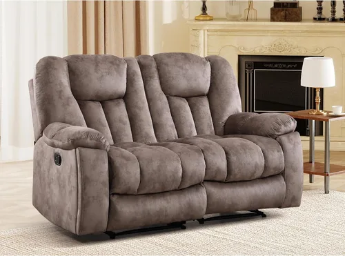 Miniatura 15 de EBELLO Silla reclinable manual con masaje y calor, sillón reclinable de tela suave para adultos con portavasos ocultos, bolsillo lateral, sofá
