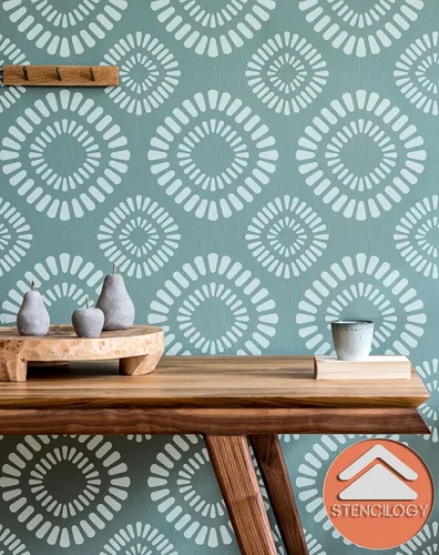Miniatura 3 de STENCILOGY® / Asi - Plantilla de pared XL de 24 x 38 pulgadas, patrón de plantilla de pared floral grande, plantillas de pared grandes para pintar
