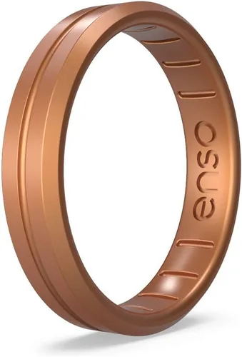 Enso Rings Anillo de silicona de contorno delgado, apilable, multicolor, unisex, banda de compromiso de boda, banda minimalista fina, 0.072 in de