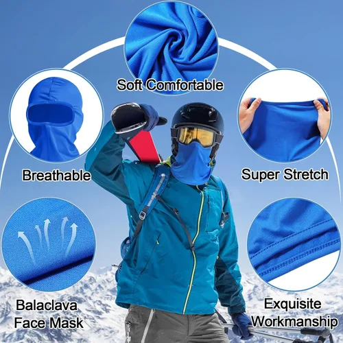Miniatura 3 de 94 piezas pasamontañas máscara de esquí completa para mujeres y hombres, protección solar completa, cubierta de cara completa, protector UV