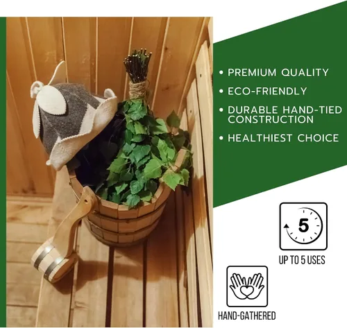 Miniatura 2 de Batidor de sauna de abedul (Banya Venik para masaje) Juego de 2