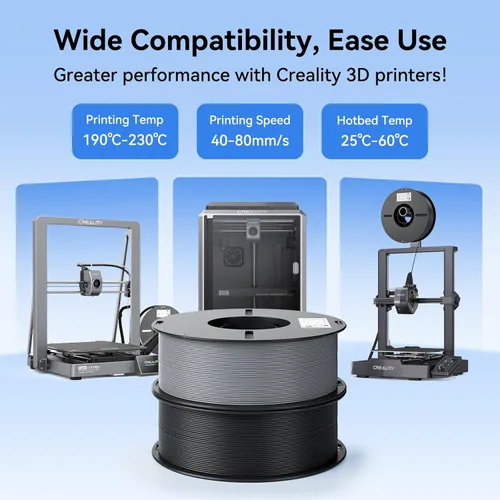 Miniatura 4 de Creality Filamento para Impresora 3D, Filamento PLA 1.75mm Paquete 2Kg para Impresión 3D, Filamento PLA Ender Sin Enredos, Fuerte Adhesión