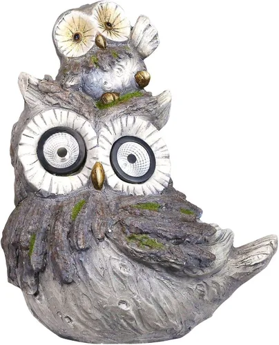 Miniatura 15 de Alpine Corporation QFC366HH - Estatua de jardín de búho para interiores y exteriores, estatua de la familia de búho amoroso, 11 pulgadas de alto